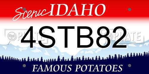 4STB82 Idaho License Plate