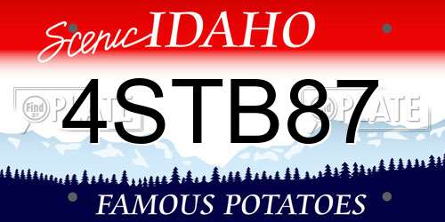 4STB87 Idaho License Plate