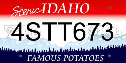 4STT673 Idaho License Plate