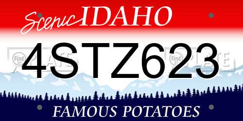 4STZ623 Idaho License Plate