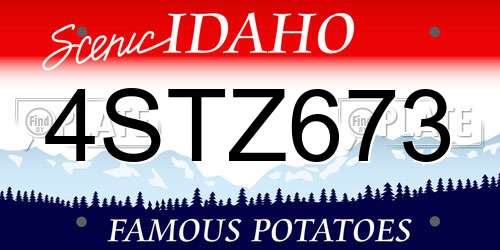 4STZ673 Idaho License Plate