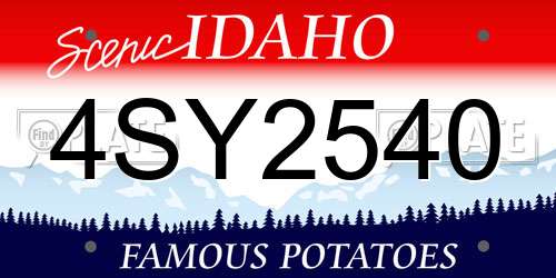4SY2540 Idaho License Plate