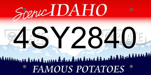 4SY2840 Idaho License Plate