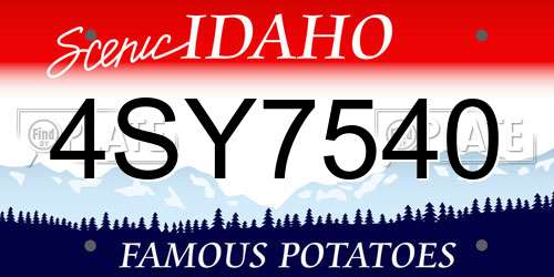 4SY7540 Idaho License Plate