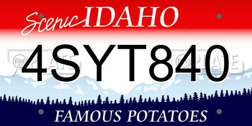 4SYT840 Idaho License Plate