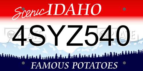 4SYZ540 Idaho License Plate