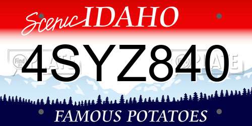 4SYZ840 Idaho License Plate