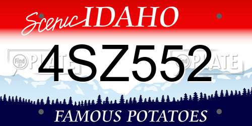 4SZ552 Idaho License Plate