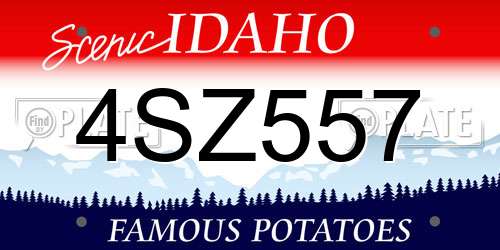 4SZ557 Idaho License Plate