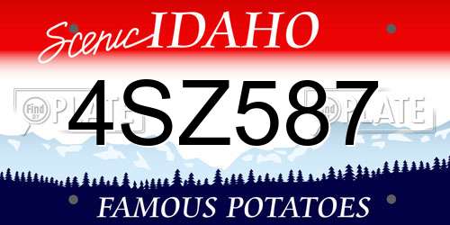 4SZ587 Idaho License Plate