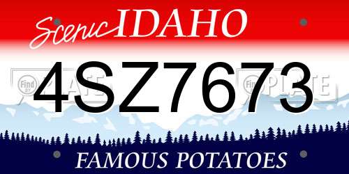 4SZ7673 Idaho License Plate