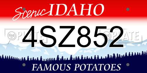 4SZ852 Idaho License Plate