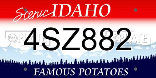 4SZ882 Idaho License Plate