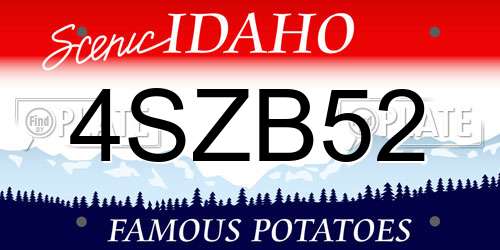 4SZB52 Idaho License Plate