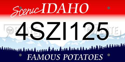 4SZI125 Idaho License Plate