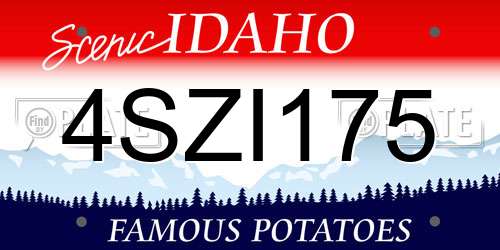 4SZI175 Idaho License Plate