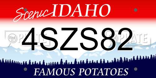 4SZS82 Idaho License Plate