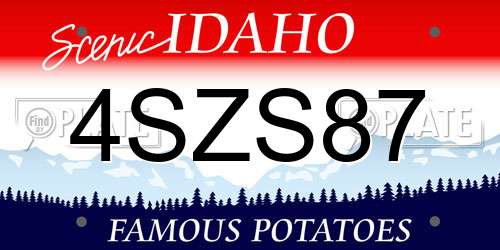 4SZS87 Idaho License Plate