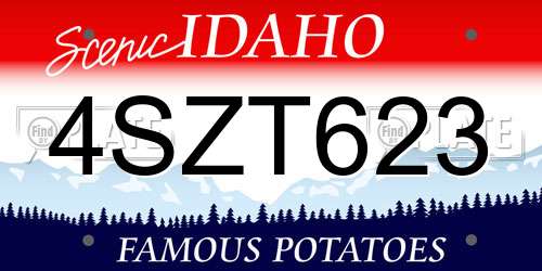 4SZT623 Idaho License Plate