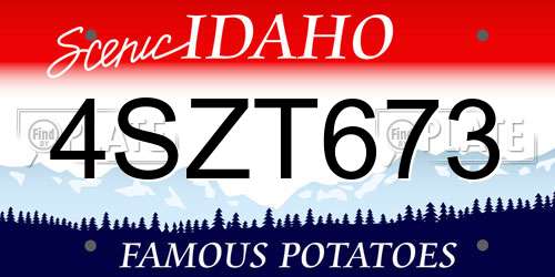 4SZT673 Idaho License Plate
