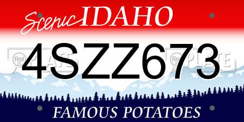 4SZZ673 Idaho License Plate