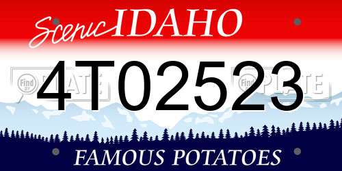4T02523 Idaho License Plate