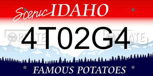 4T02G4 Idaho License Plate