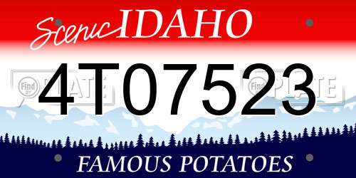 4T07523 Idaho License Plate