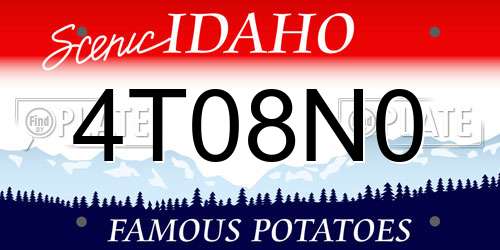 4T08N0 Idaho License Plate