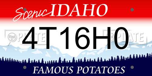 4T16H0 Idaho License Plate