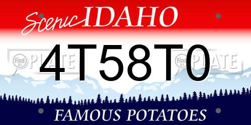 4T58T0 Idaho License Plate