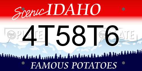 4T58T6 Idaho License Plate