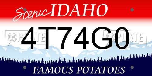 4T74G0 Idaho License Plate