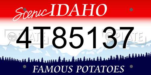 4T85137 Idaho License Plate