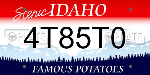 4T85T0 Idaho License Plate