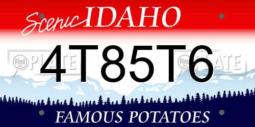 4T85T6 Idaho License Plate