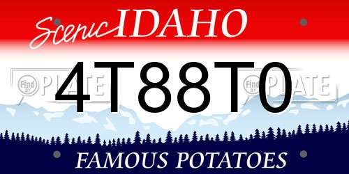 4T88T0 Idaho License Plate