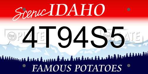 4T94S5 Idaho License Plate