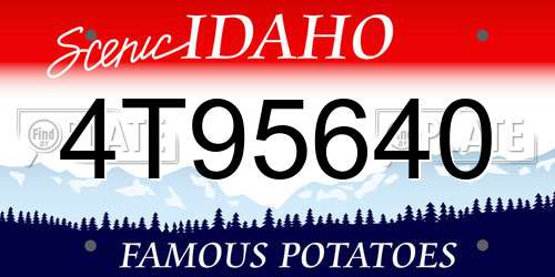 4T95640 Idaho License Plate