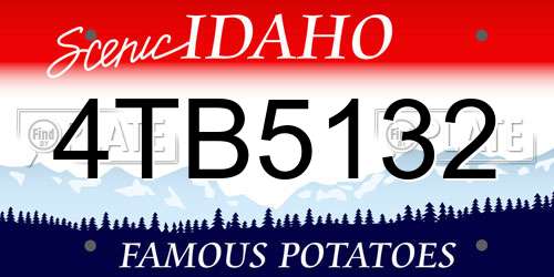 4TB5132 Idaho License Plate