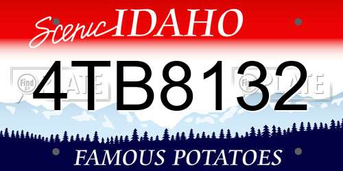 4TB8132 Idaho License Plate
