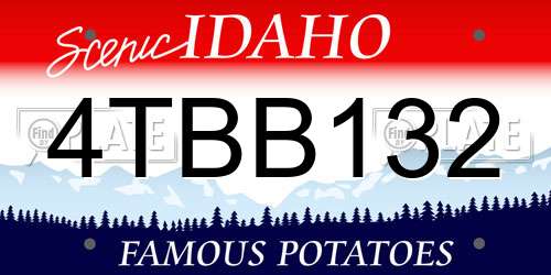 4TBB132 Idaho License Plate