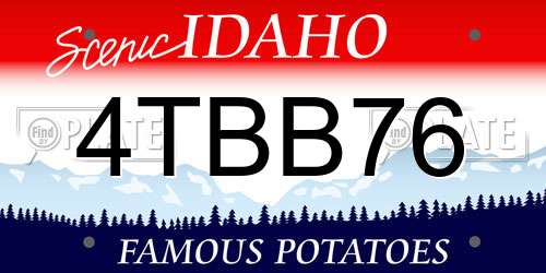 4TBB76 Idaho License Plate