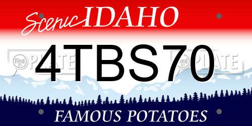 4TBS70 Idaho License Plate