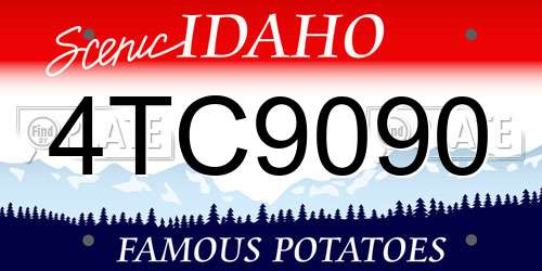 4TC9090 Idaho License Plate