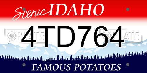 4TD764 Idaho License Plate