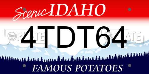 4TDT64 Idaho License Plate