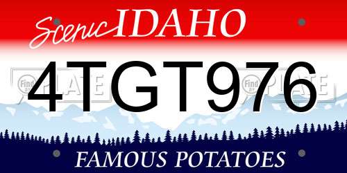 4TGT976 Idaho License Plate