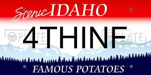 4THINF Idaho License Plate