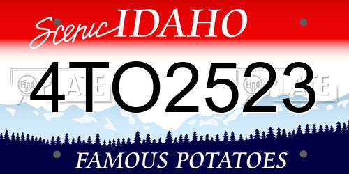 4TO2523 Idaho License Plate